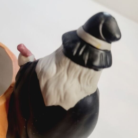 Vintage Halloween Witch Pumpkin Ceramic Tea Light Candle Holder - Picture 15 of 16